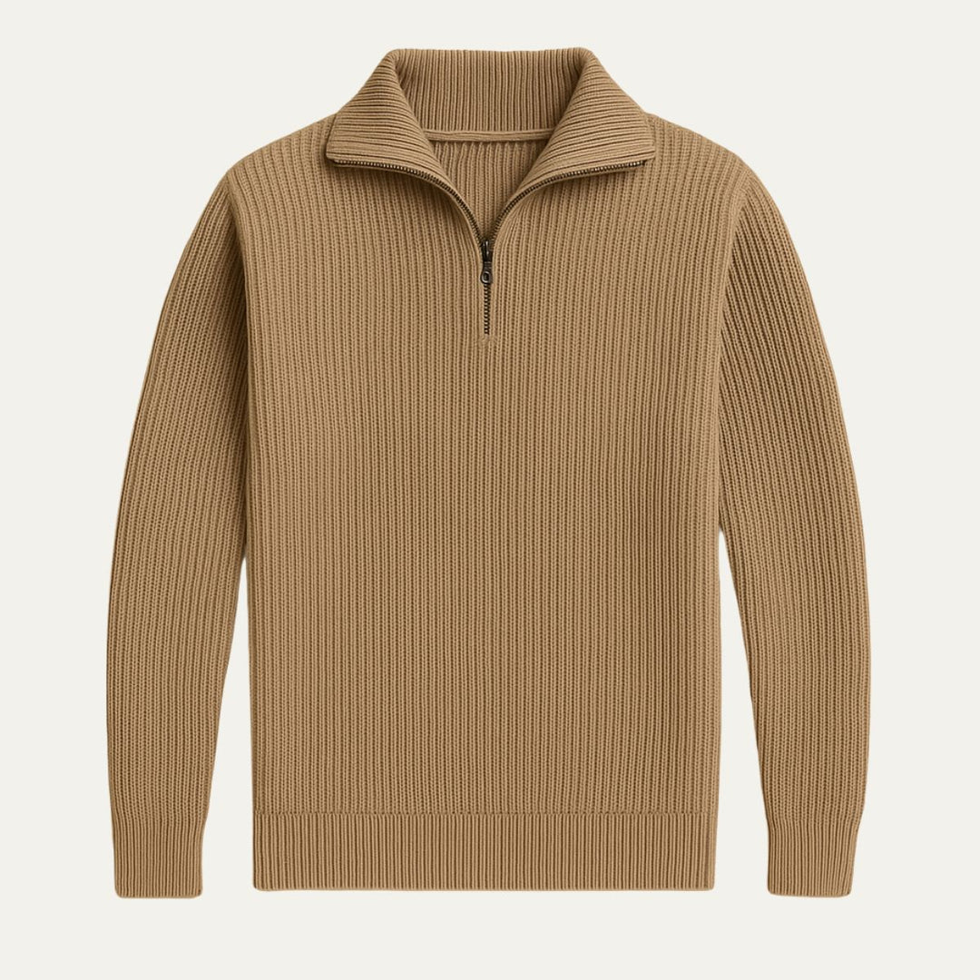 Men's Knitted Quarter Zip Sweater - photo 12