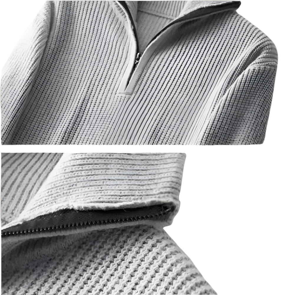Men's Knitted Quarter Zip Sweater - photo 4