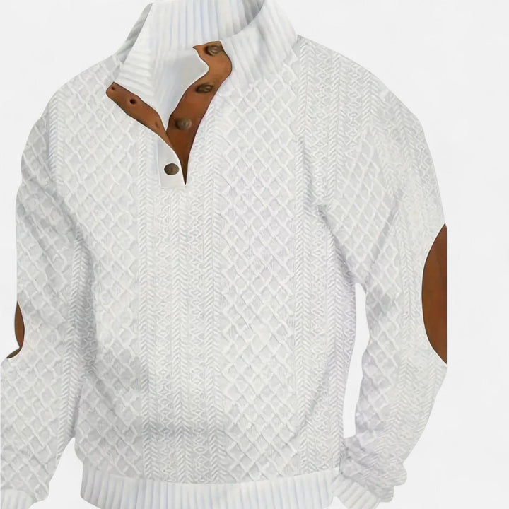 Men's Knitted Relaxed Jumper with Button Front - photo 13