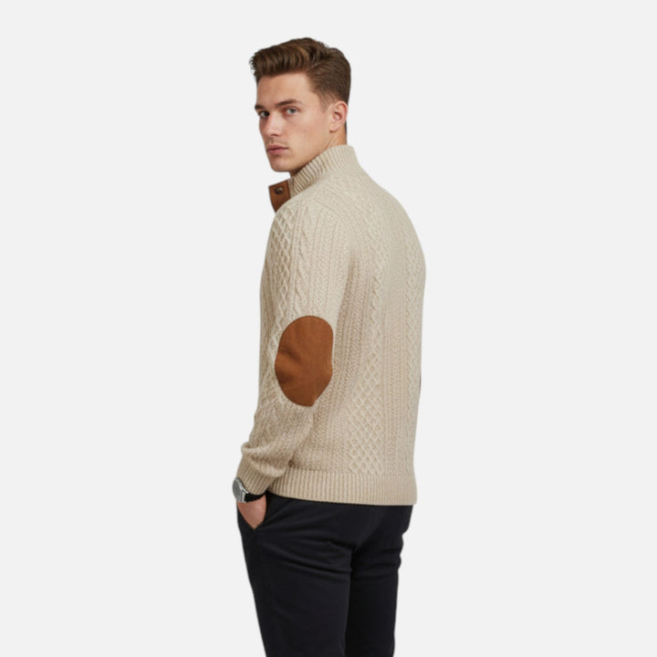 Men's Knitted Relaxed Jumper with Button Front - photo 7