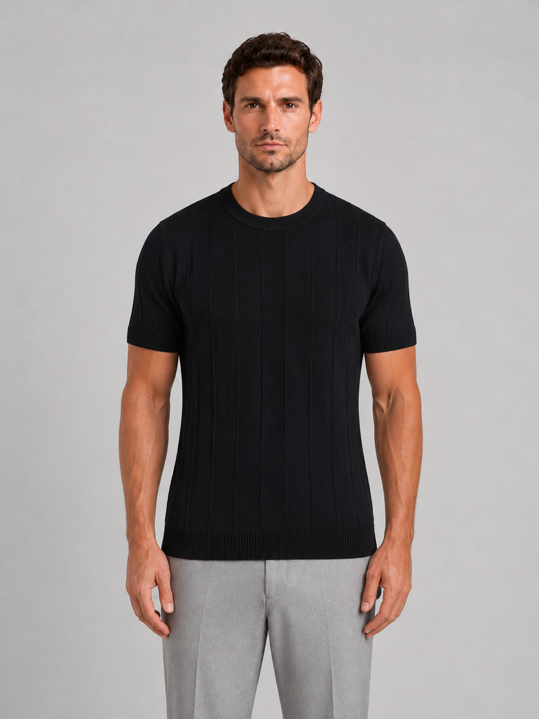 Men's Knitted Short Sleeve T-Shirt - photo 2