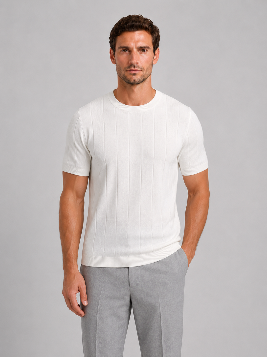 Men's Knitted Short Sleeve T-Shirt - photo 4