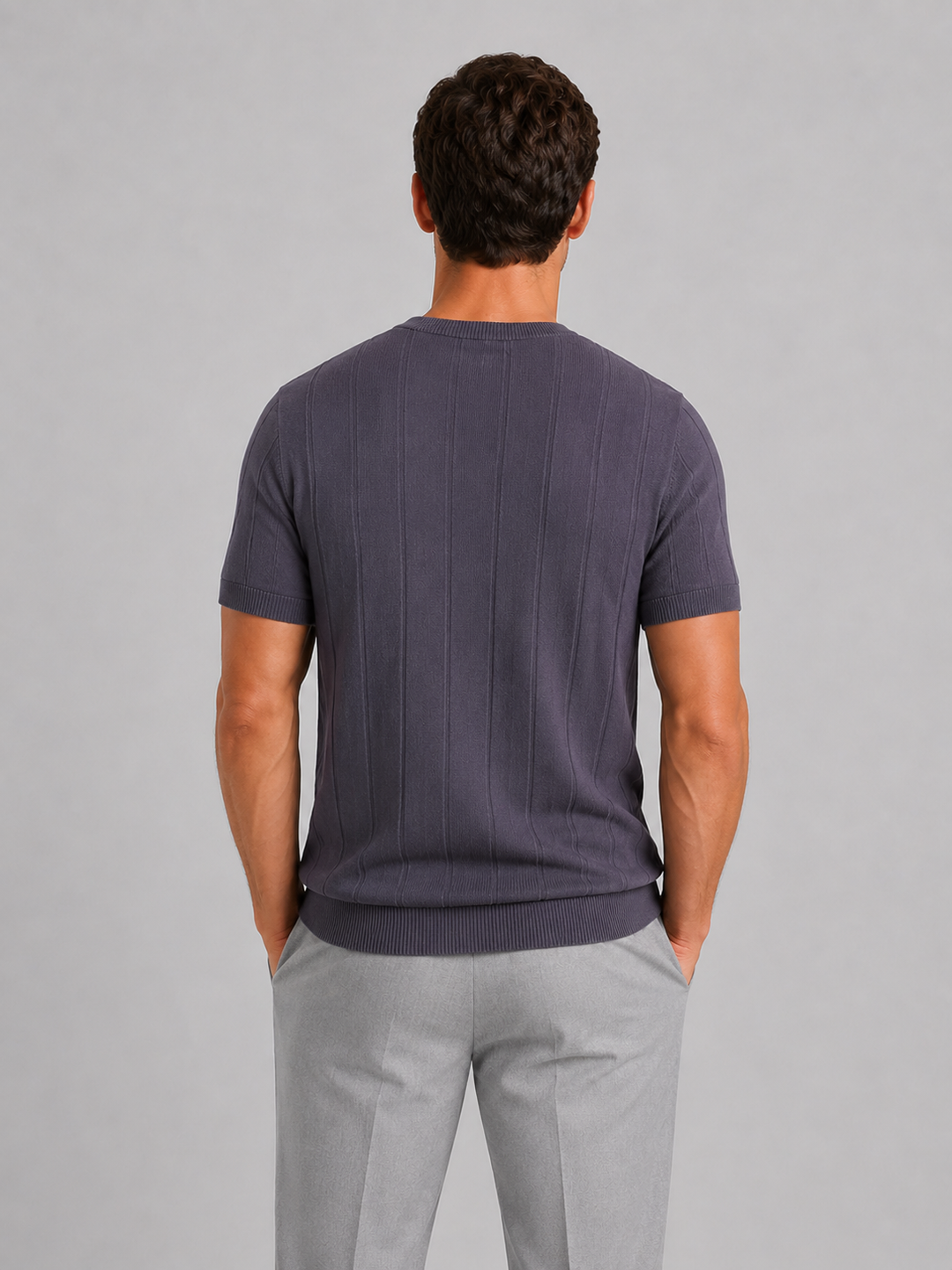 Men's Knitted Short Sleeve T-Shirt - photo 6