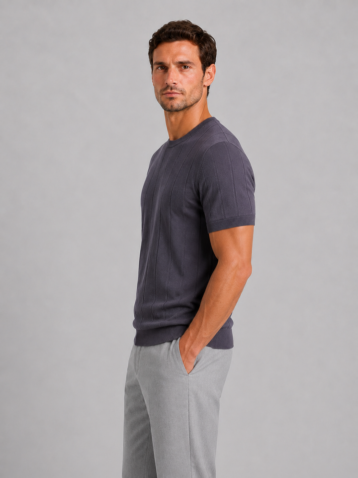 Men's Knitted Short Sleeve T-Shirt - photo 7
