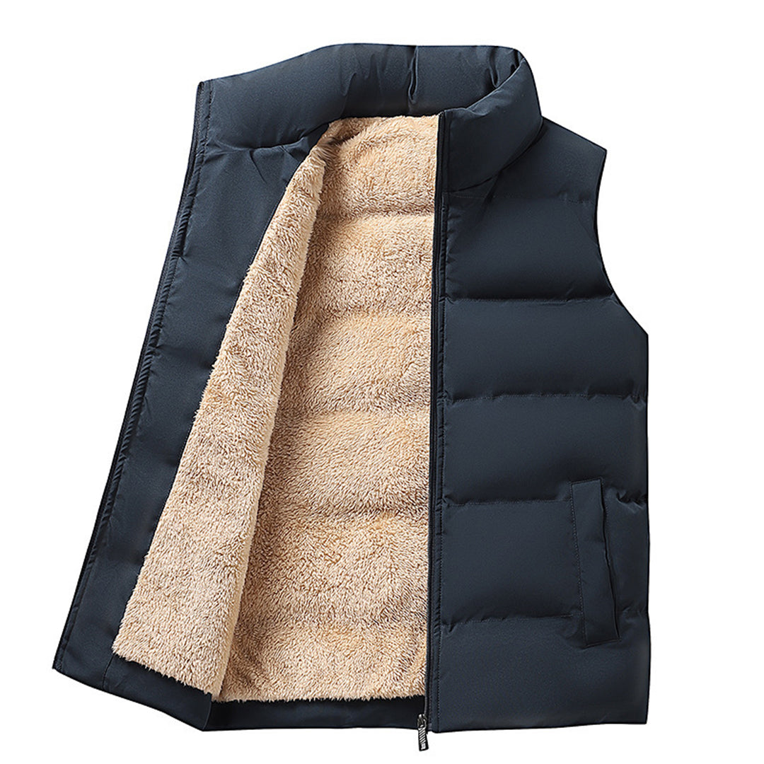 Men's Fleece-Lined Quilted Gilet with Zip Front - photo 2