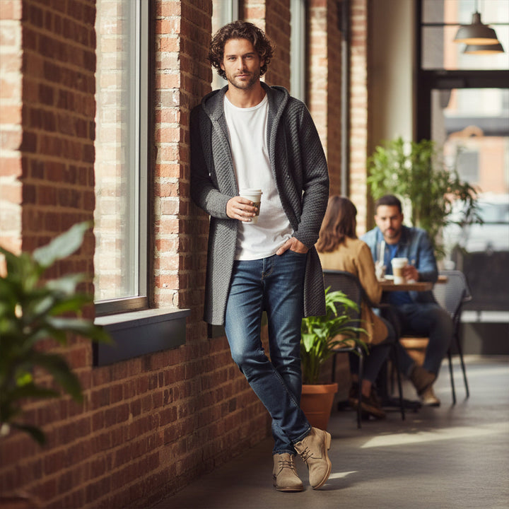 Men's Longline Hooded Knit Cardigan - photo 12