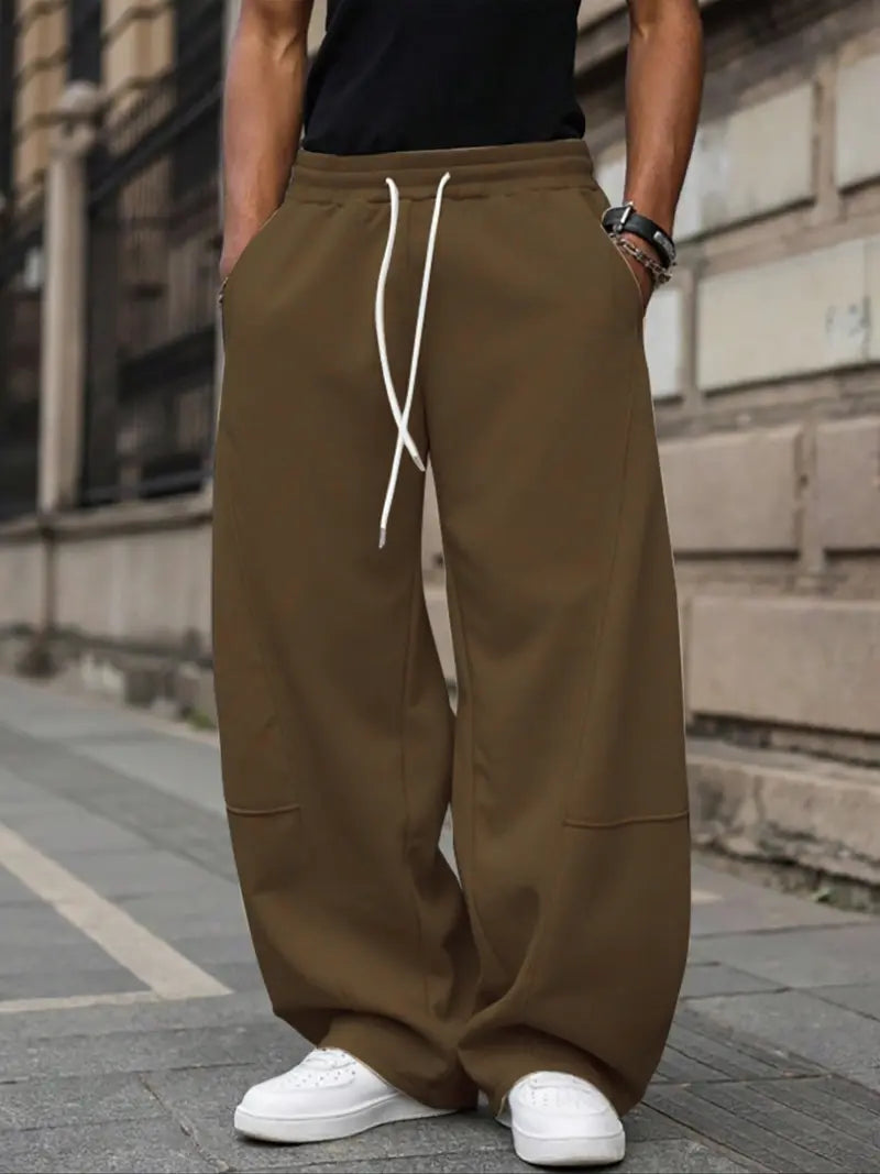 Men's Loose Fit Jogger Trousers with Drawstring Waist - photo 3