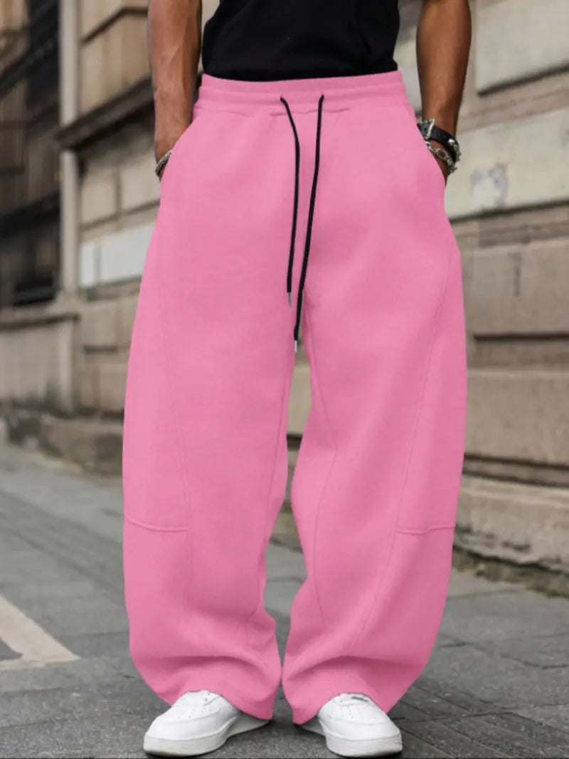 Men's Loose Fit Jogger Trousers with Drawstring Waist - photo 4