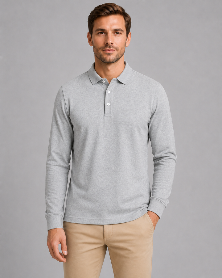 Men's Oversized Button-Front Polo Shirt with Collar - photo 2