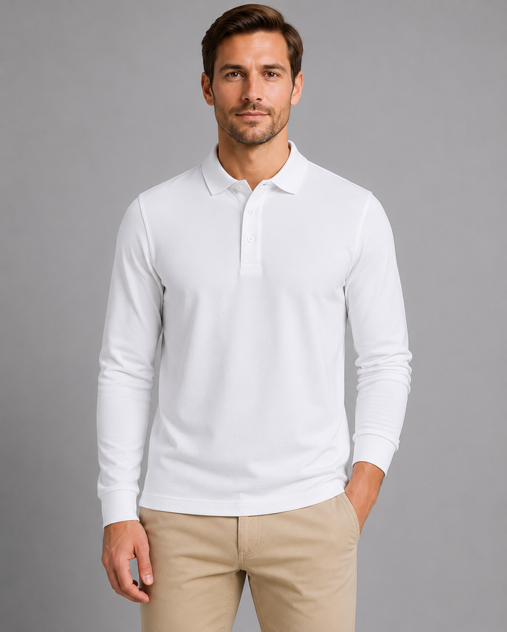 Men's Oversized Button-Front Polo Shirt with Collar - photo 3
