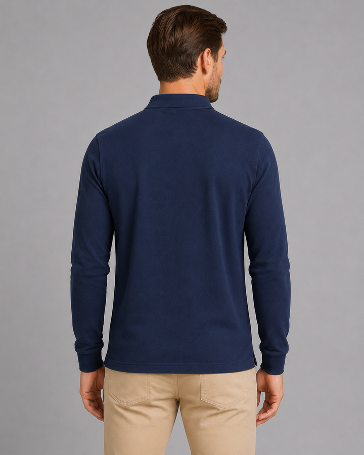 Men's Oversized Button-Front Polo Shirt with Collar - photo 6