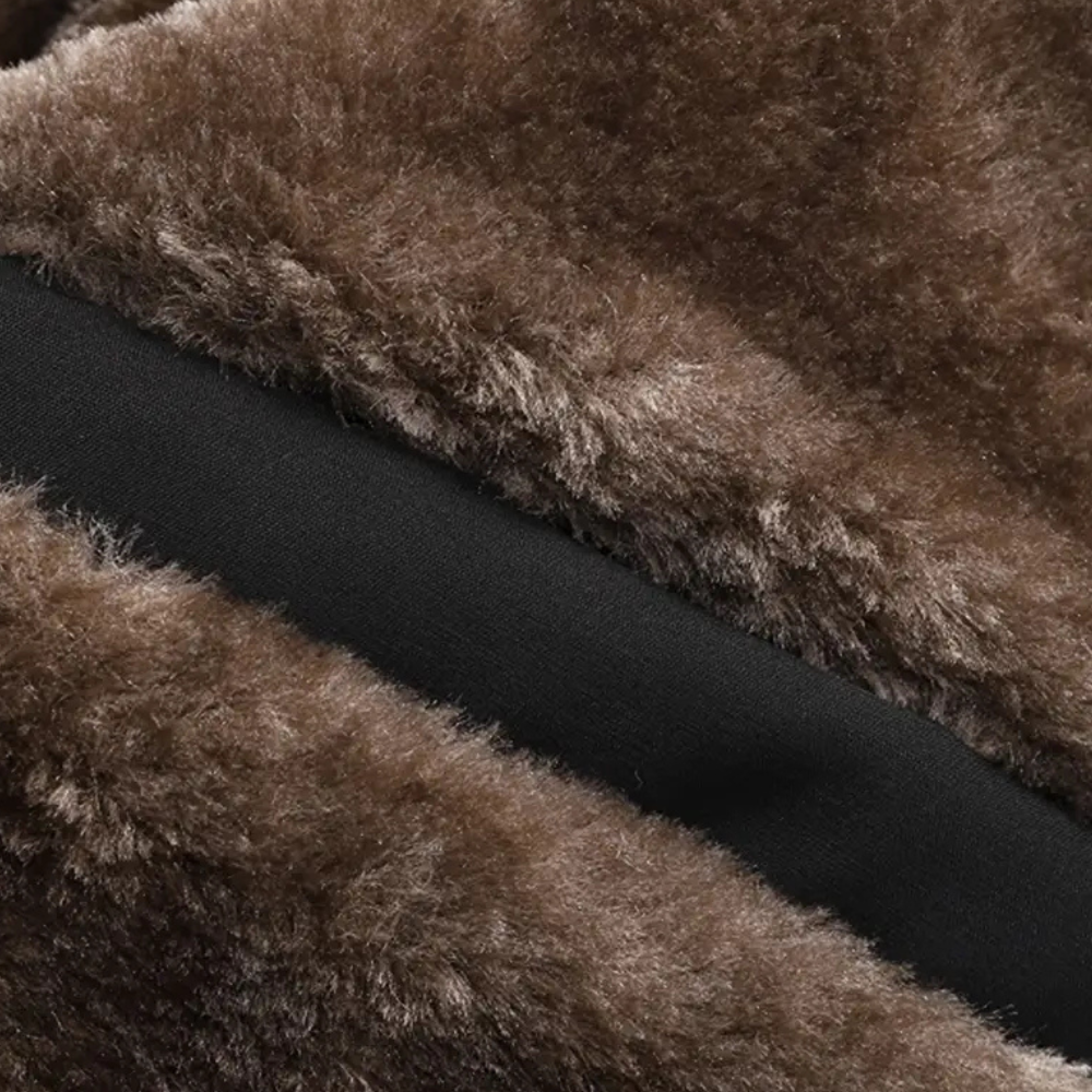 Men's Plush-Lined Winter Jacket with Stand Collar - photo 3