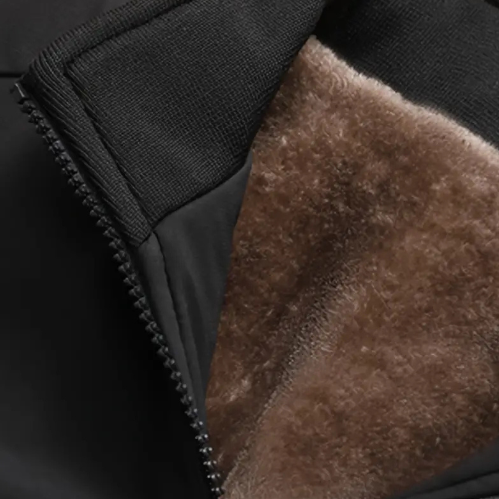 Men's Plush-Lined Winter Jacket with Stand Collar - photo 4
