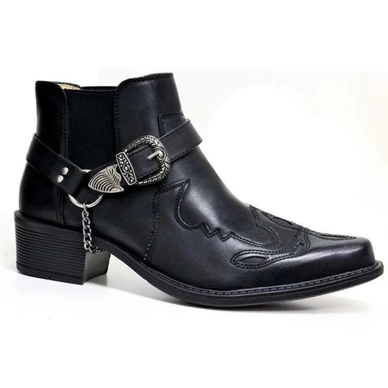 Men's Pointed-Toe Buckled Boots - photo 1