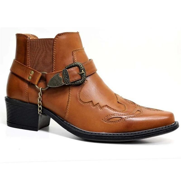 Men's Pointed-Toe Buckled Boots - photo 2