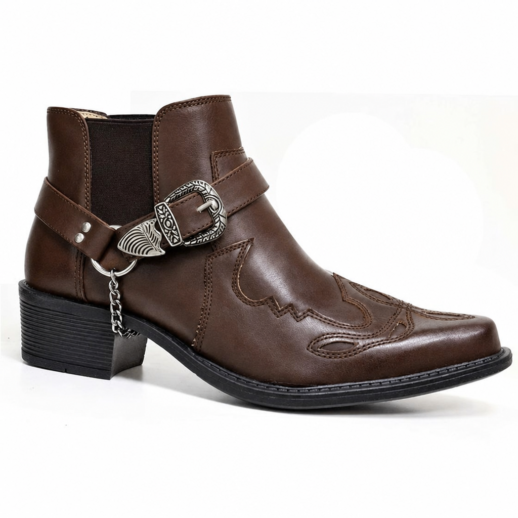 Men's Pointed-Toe Buckled Boots - photo 3
