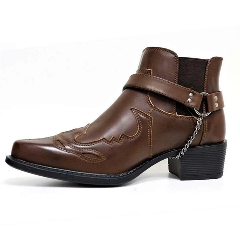 Men's Pointed-Toe Buckled Boots - photo 4