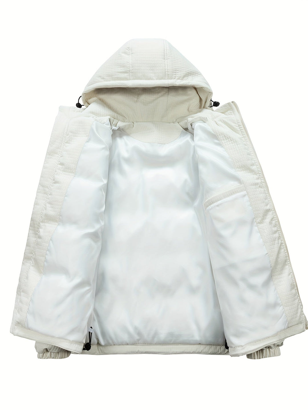 Men's Quilted Hooded Puffer Jacket with Graphic Print Back - photo 4