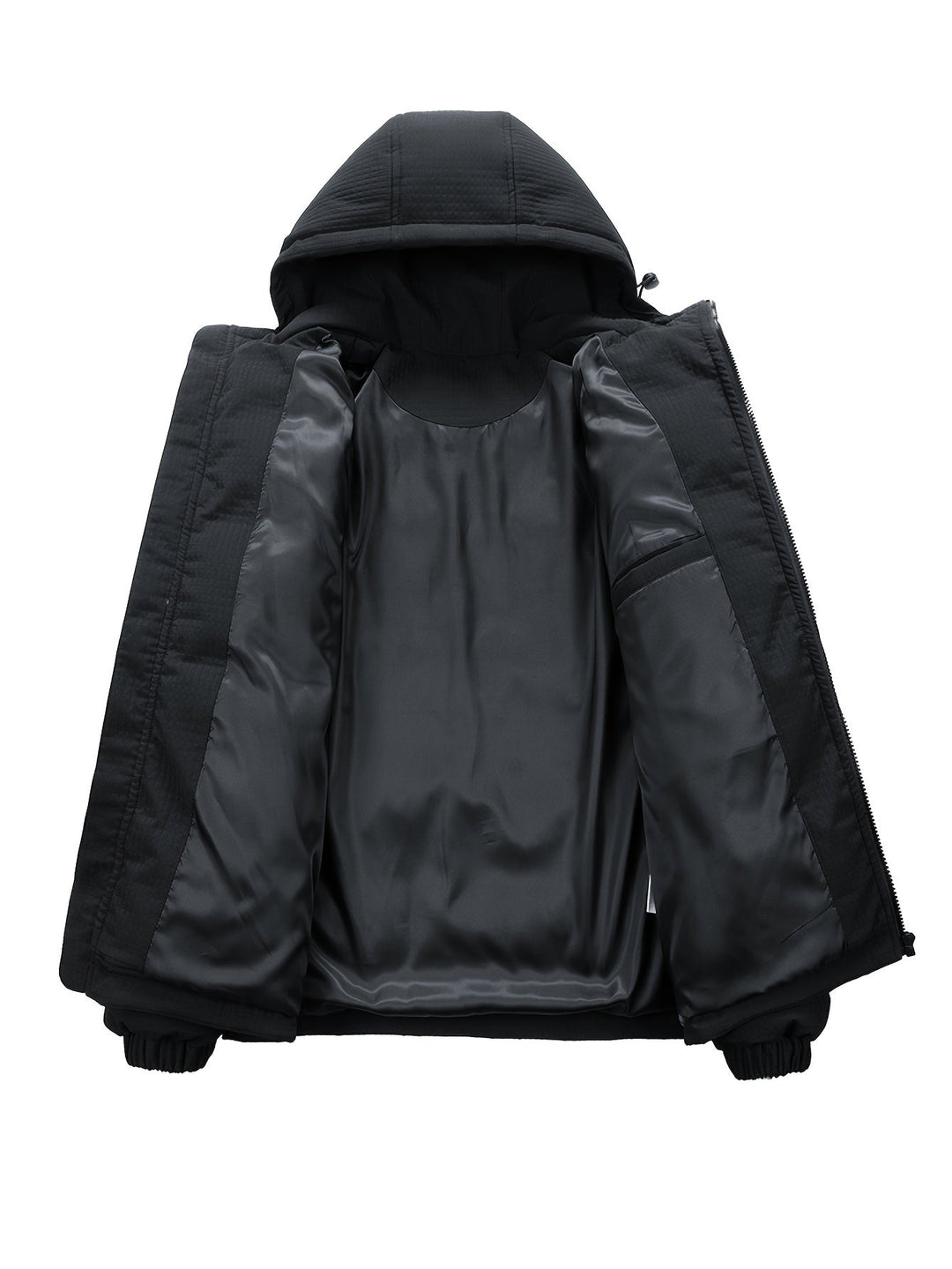 Men's Quilted Hooded Puffer Jacket with Graphic Print Back - photo 8