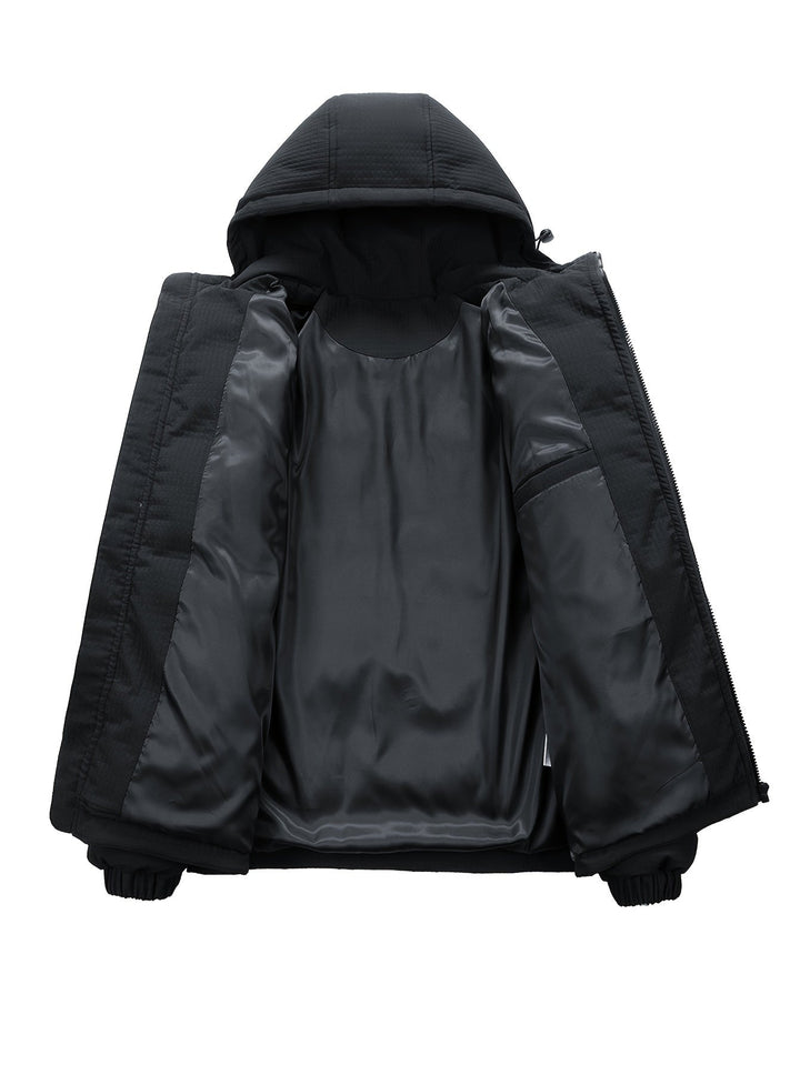 Men's Quilted Hooded Puffer Jacket with Graphic Print Back - photo 8
