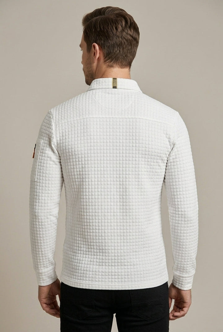 Men's Quilted Long Sleeve Polo Shirt - photo 7