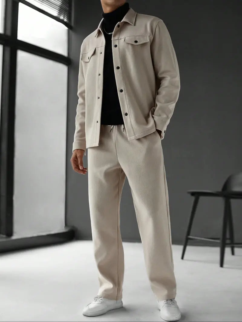 Men's Relaxed Button-Front Two-Piece Set - photo 1