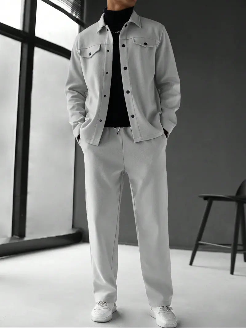 Men's Relaxed Button-Front Two-Piece Set - photo 4