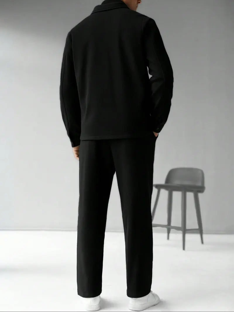Men's Relaxed Button-Front Two-Piece Set - photo 6