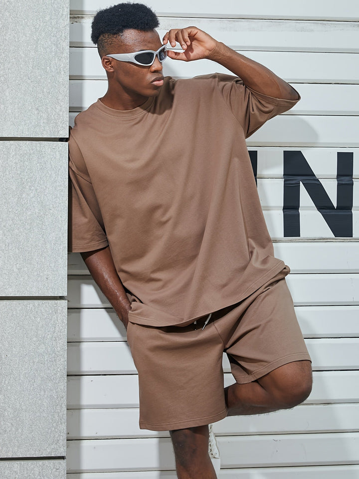 Men's Oversized T-Shirt and Shorts Two-Piece Set - photo 10