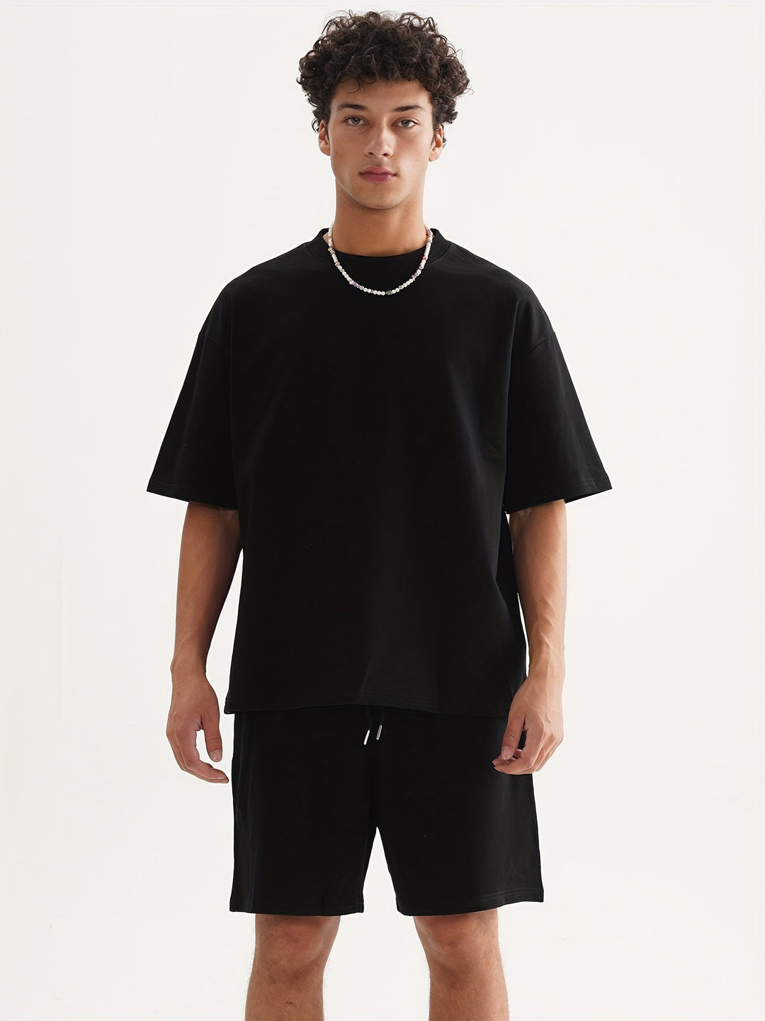 Men's Oversized T-Shirt and Shorts Two-Piece Set - photo 3