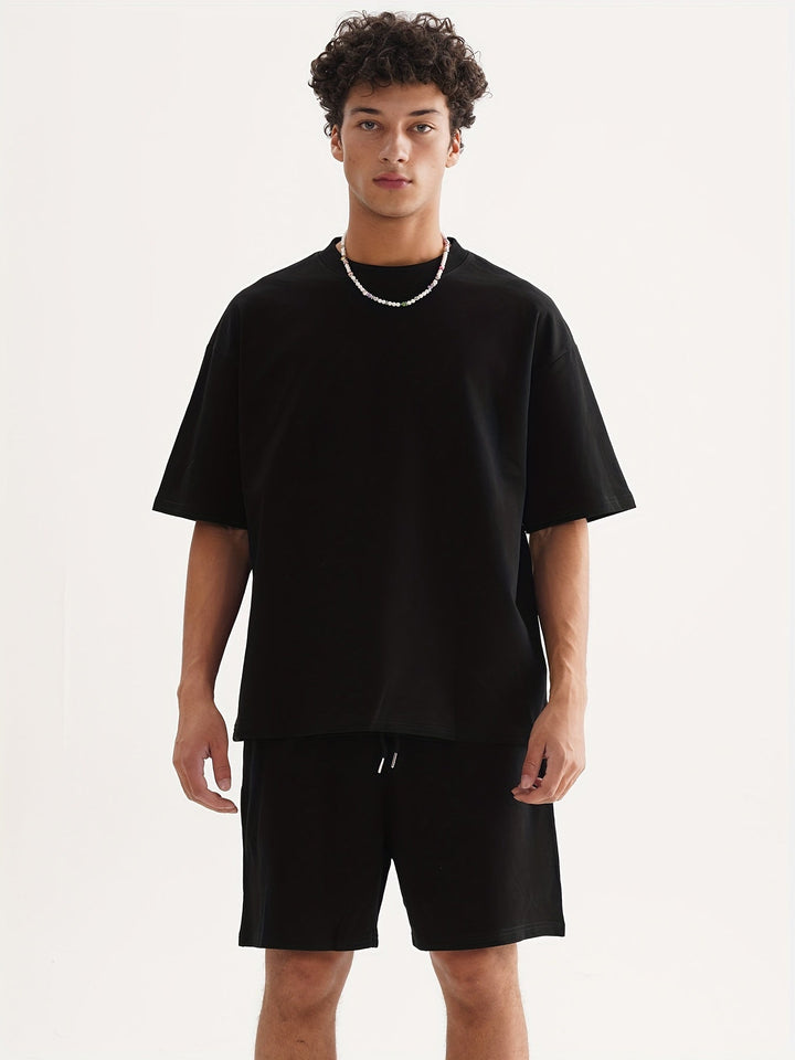 Men's Oversized T-Shirt and Shorts Two-Piece Set - photo 3