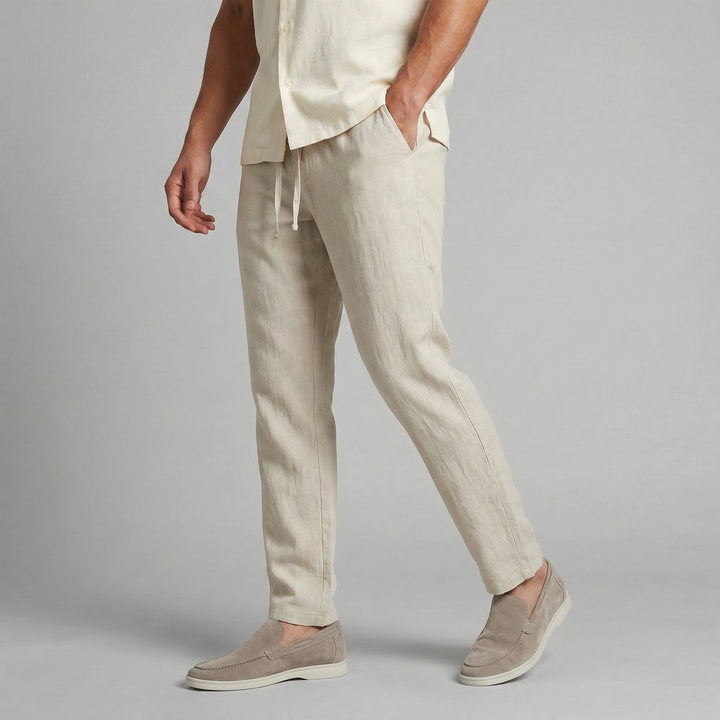 Men's Relaxed Fit Straight Leg Drawstring Trousers - photo 1