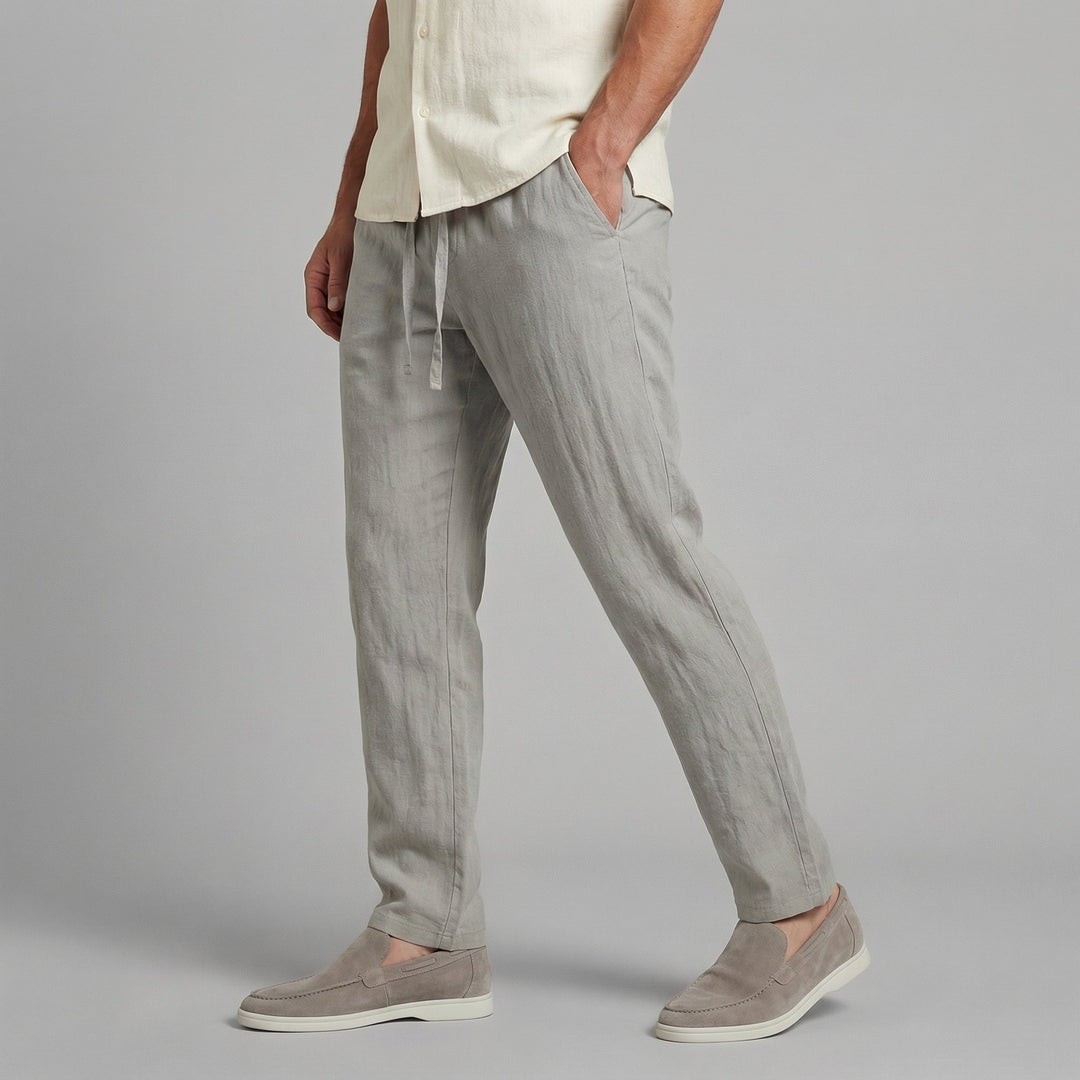 Men's Relaxed Fit Straight Leg Drawstring Trousers - photo 3