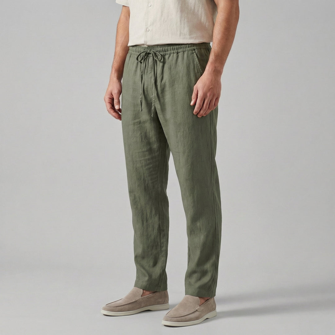Men's Relaxed Fit Straight Leg Drawstring Trousers - photo 4