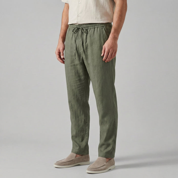 Men's Relaxed Fit Straight Leg Drawstring Trousers - photo 4