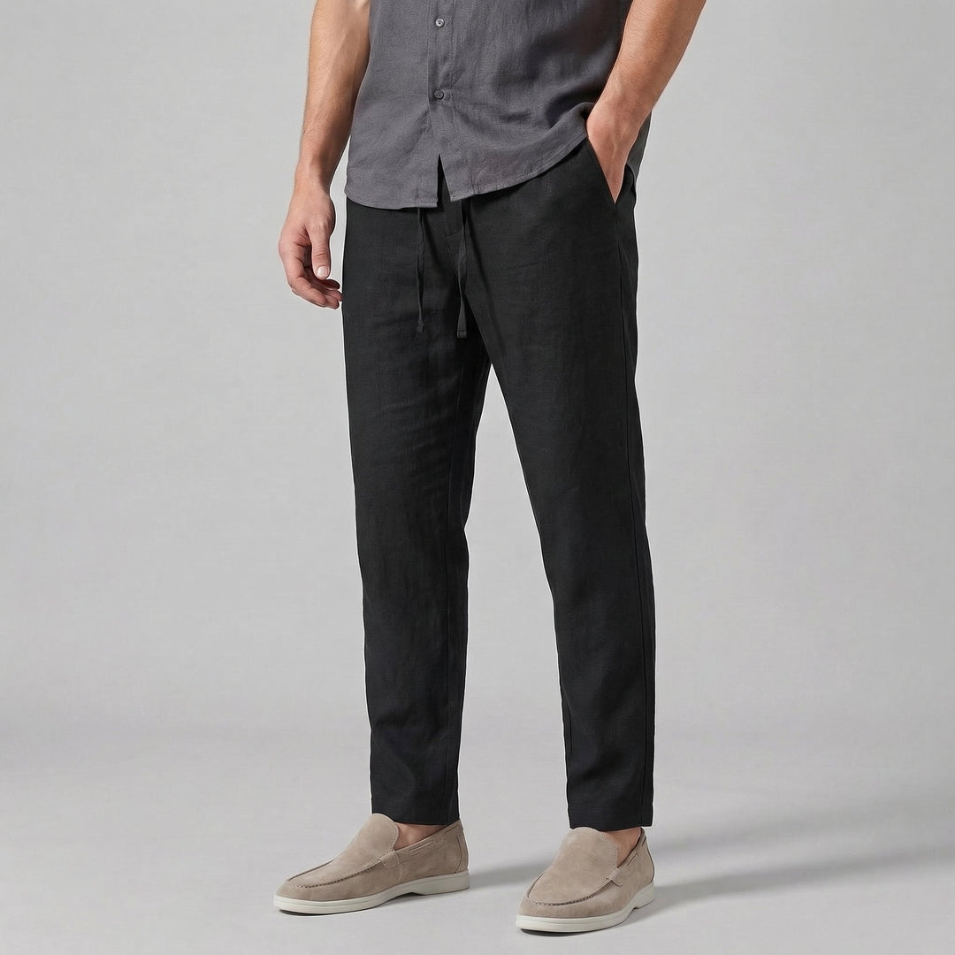 Men's Relaxed Fit Straight Leg Drawstring Trousers - photo 5