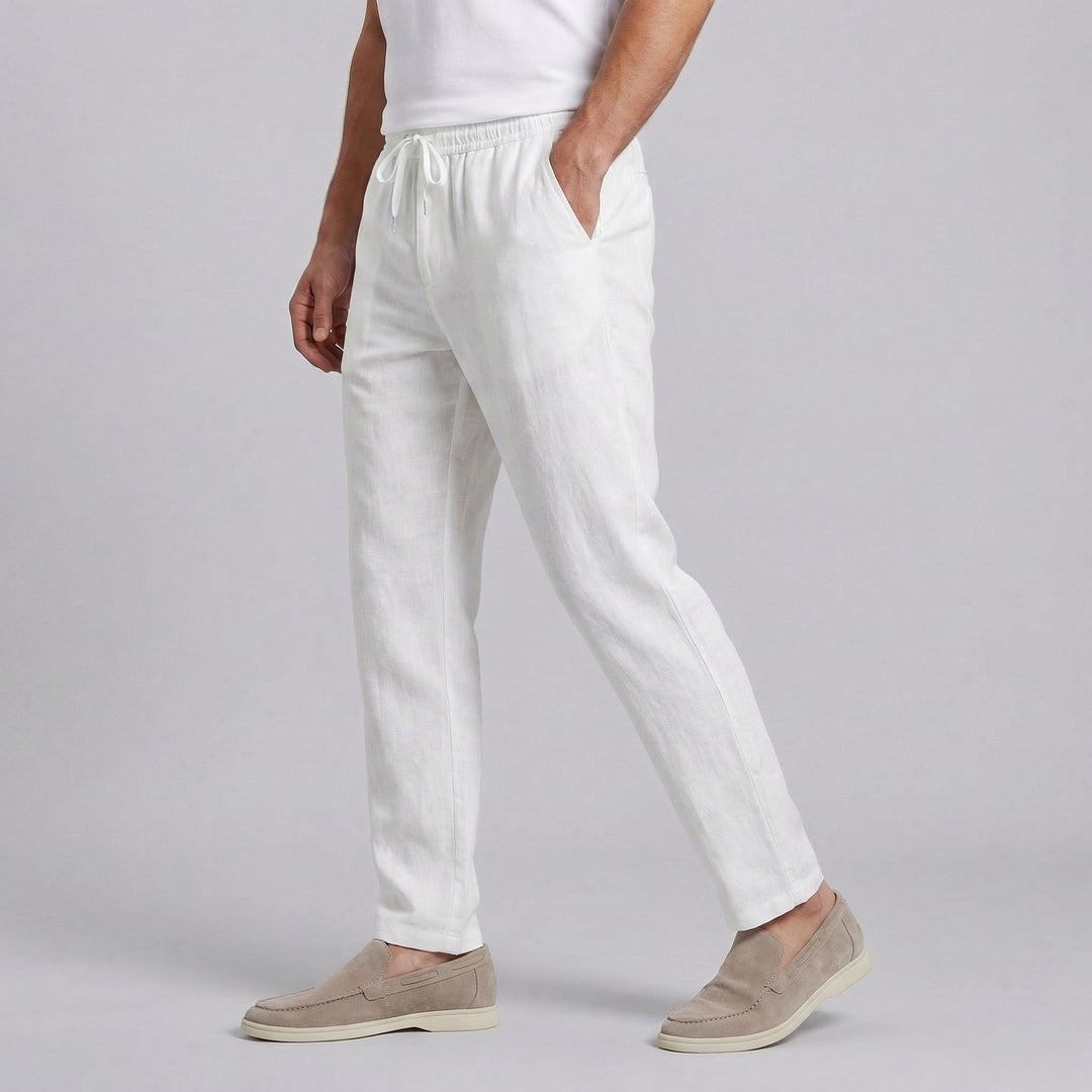 Men's Relaxed Fit Straight Leg Drawstring Trousers - photo 6