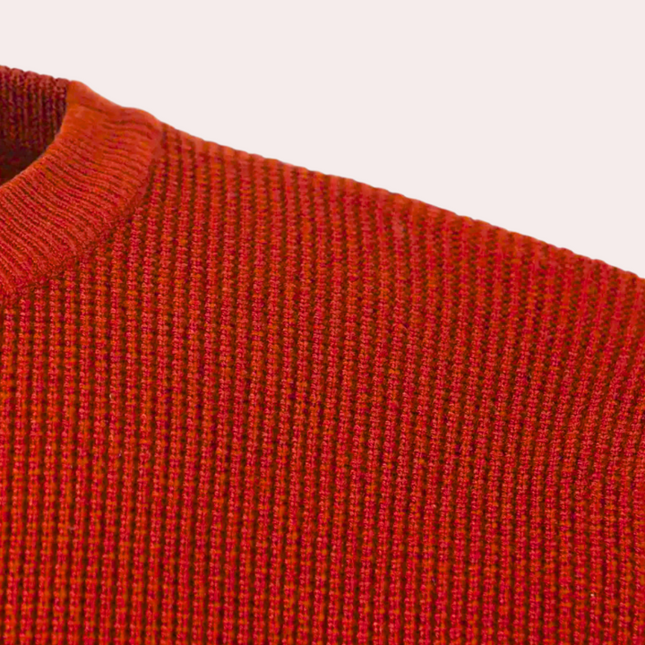 Men's Relaxed Jumper with Striped Sleeves and Crew Neck - photo 4