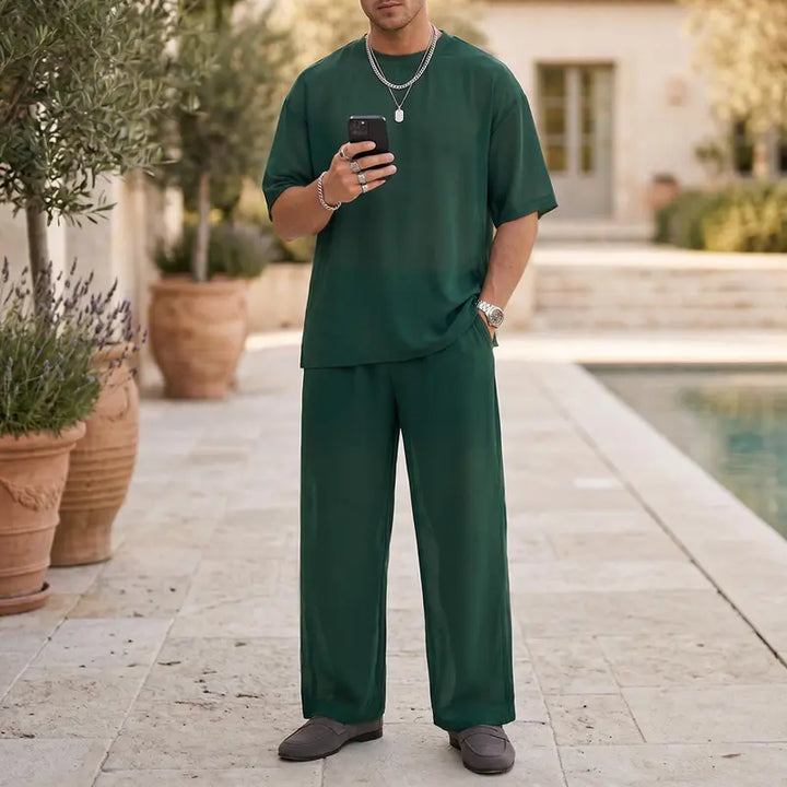 Men's Relaxed Short Sleeve Two-Piece Set - photo 2