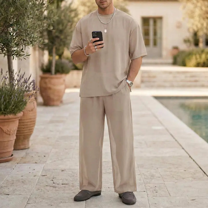Men's Relaxed Short Sleeve Two-Piece Set - photo 3