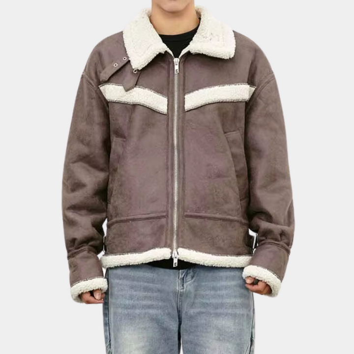 Men's Shearling-Collar Aviator Jacket - photo 1