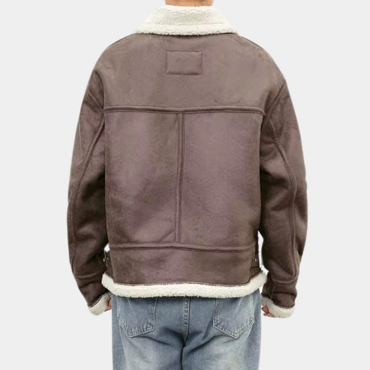Men's Shearling-Collar Aviator Jacket - photo 2