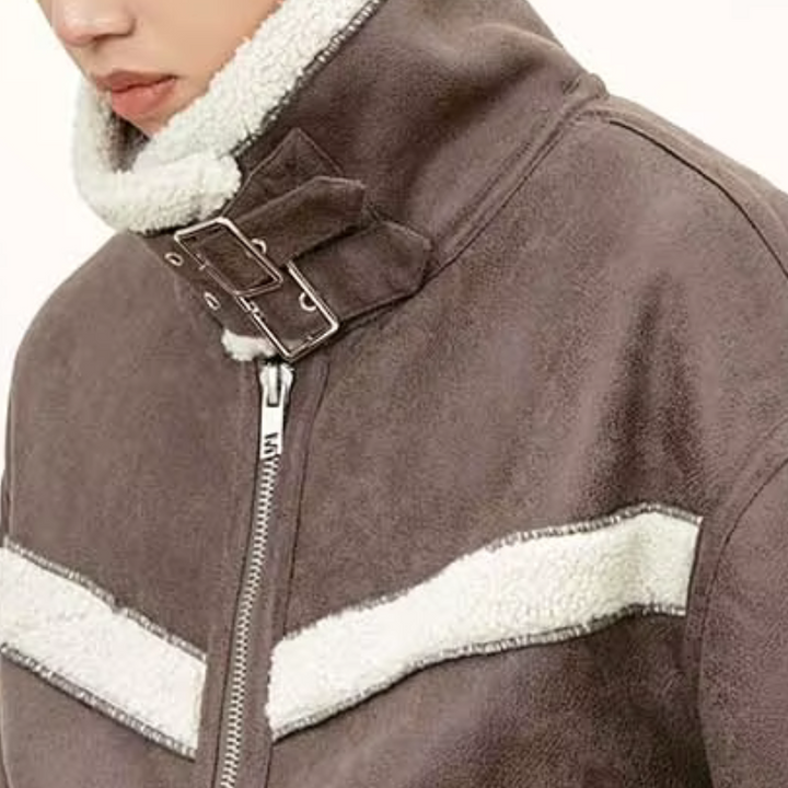 Men's Shearling-Collar Aviator Jacket - photo 3