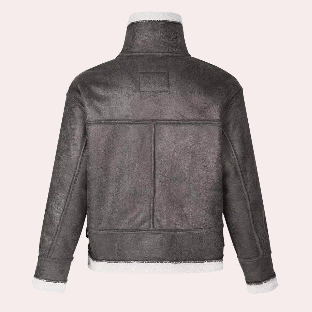 Men's Shearling-Collar Aviator Jacket - photo 5