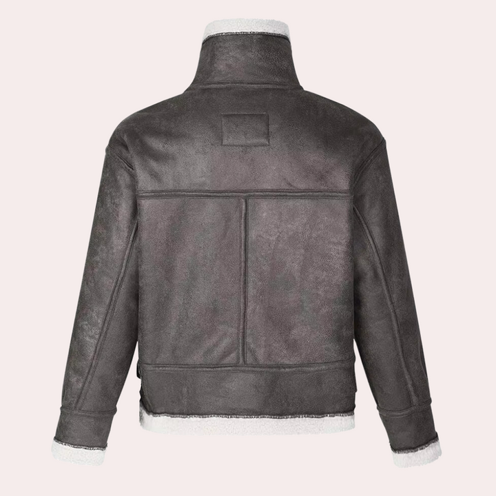 Men's Shearling-Collar Aviator Jacket - photo 5