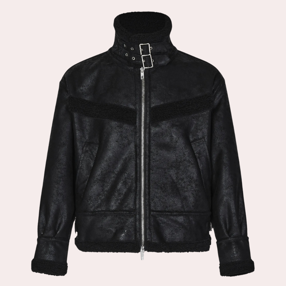 Men's Shearling-Collar Aviator Jacket - photo 6