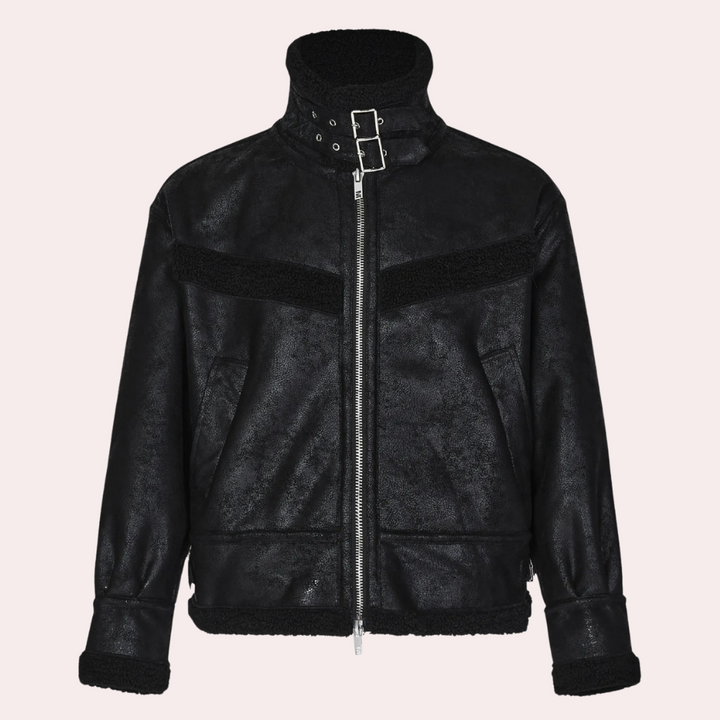 Men's Shearling-Collar Aviator Jacket - photo 6