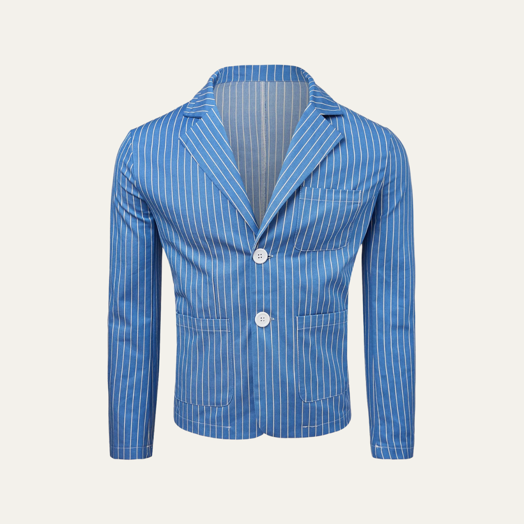 Men's Striped Lightweight Linen Blend Blazer - photo 1