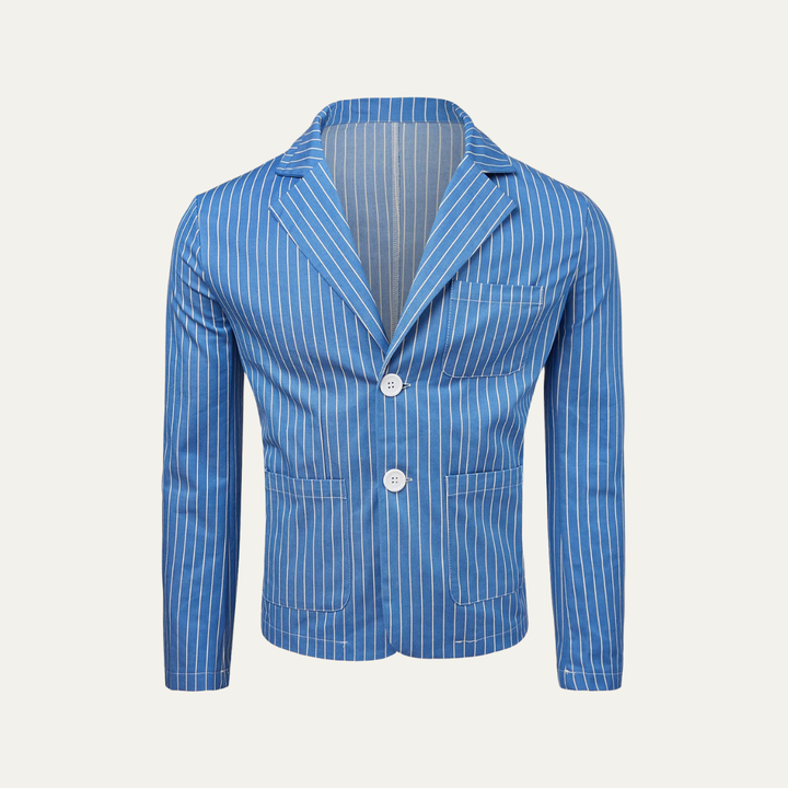 Men's Striped Lightweight Linen Blend Blazer - photo 1