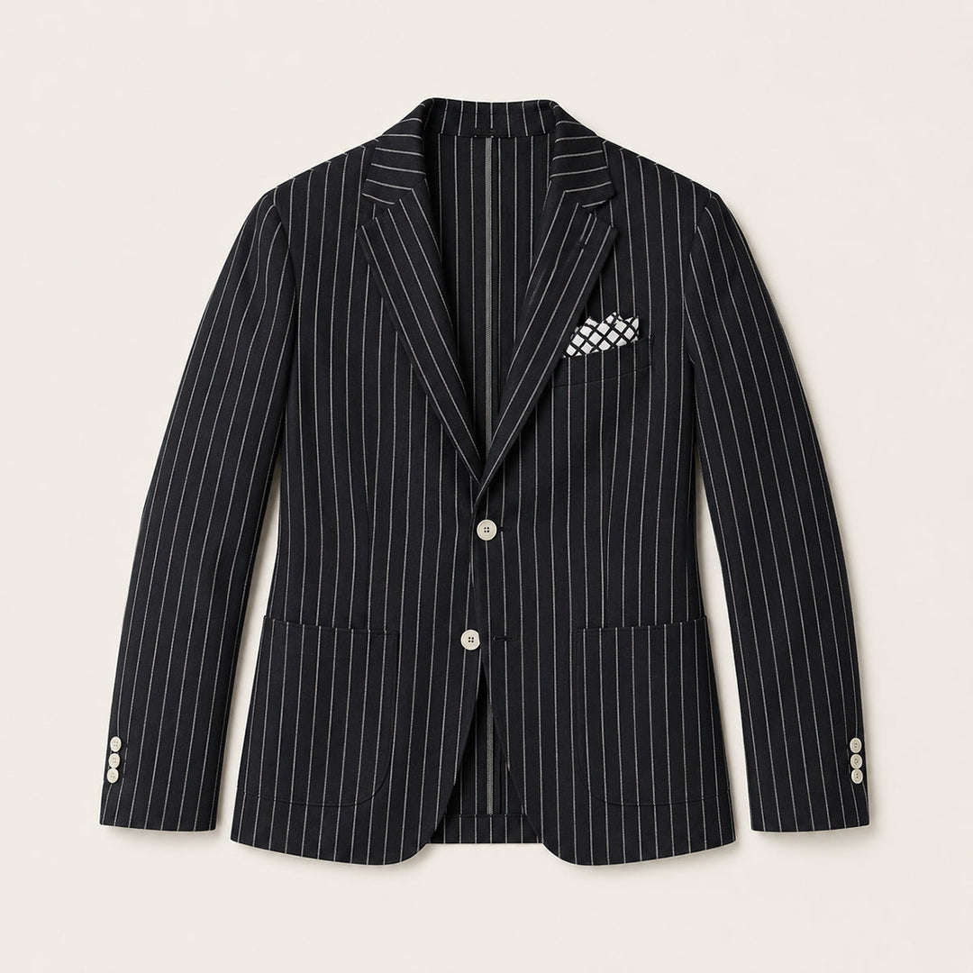 Men's Striped Lightweight Linen Blend Blazer - photo 6